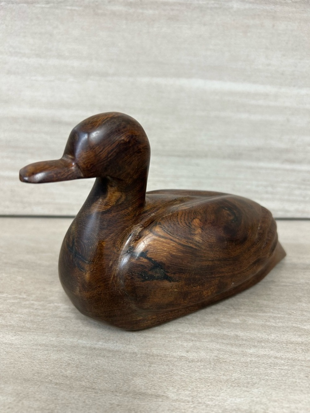 Vintage Hand-Carved Ironwood Duck Figurine 6.6" x 2" x 4"